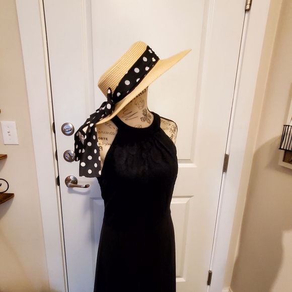 Straw Hat w Polka Dot Band - Picture 3 of 8